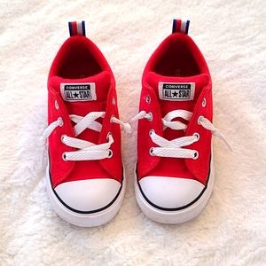 Converse slip on sneakers in red